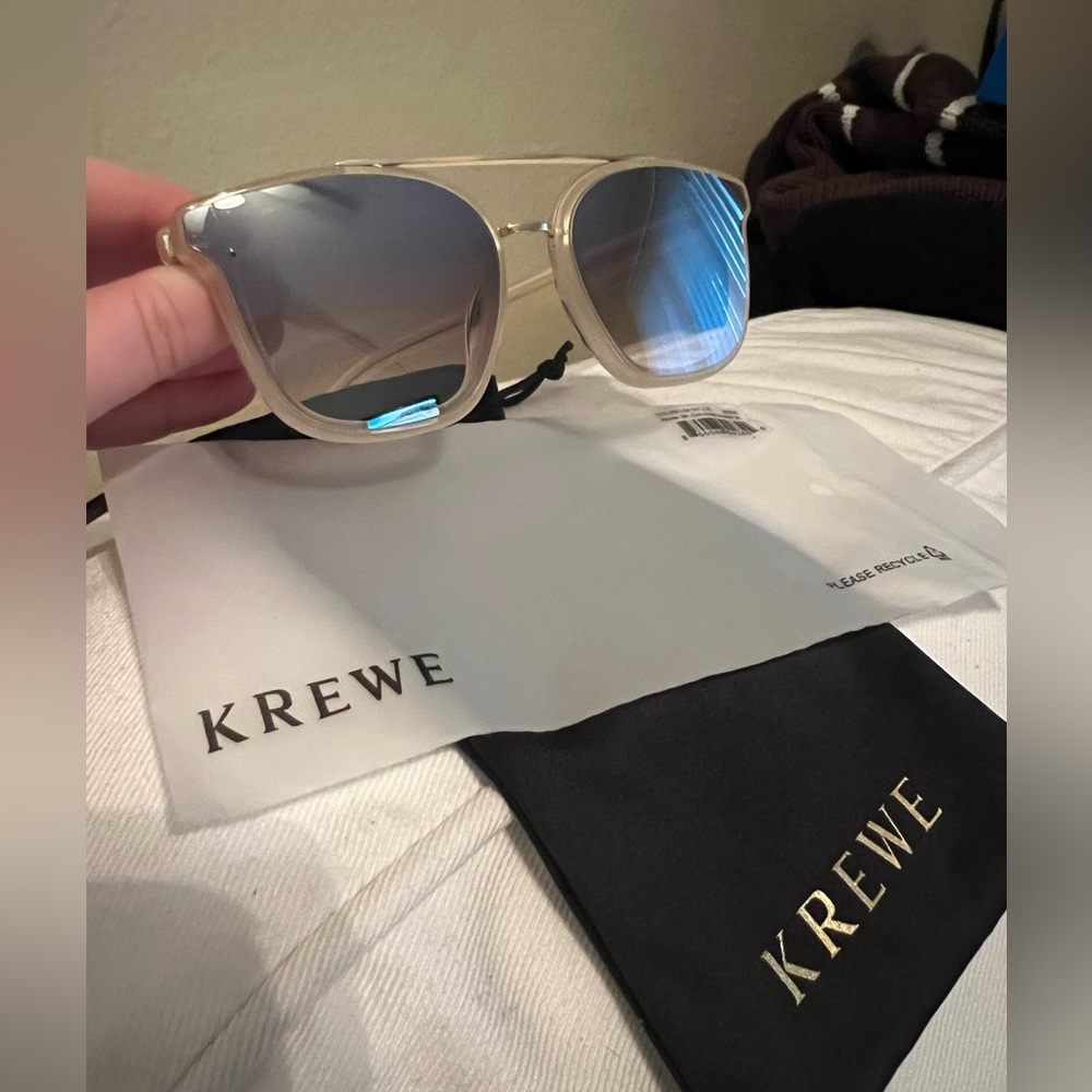 NEW KREWE Sunglasses Coliseum Nylon Blonde 18K